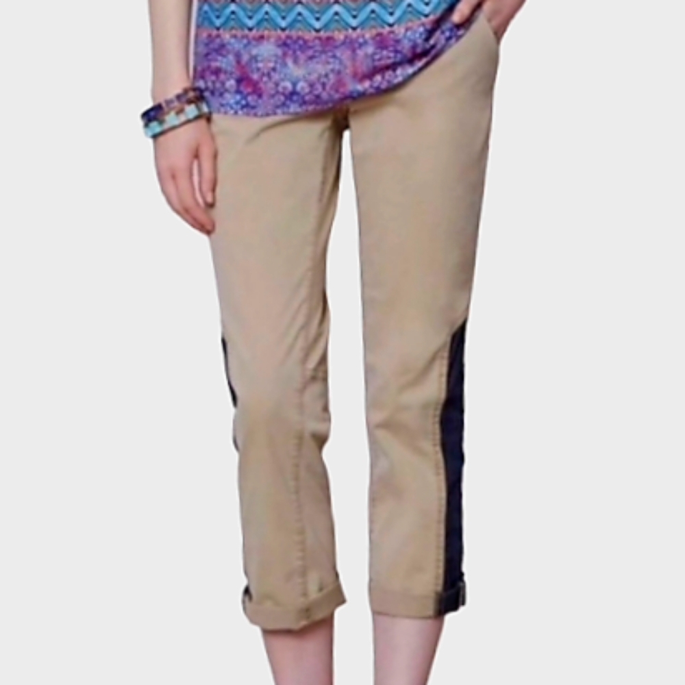 Pilcro and the Letterpress Crop Pants Hyphen Fit Patchwork Khaki Sz 29